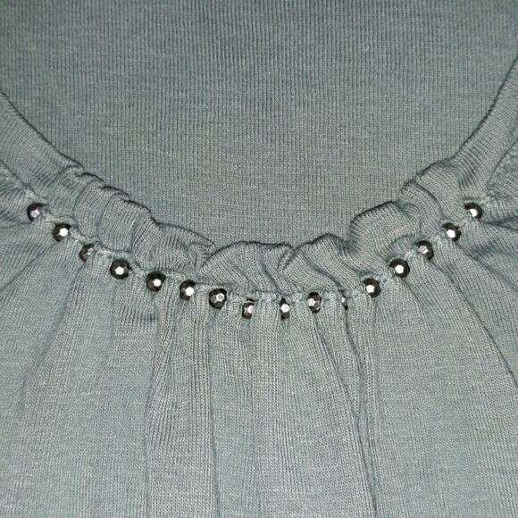 Talbots Long Sleeve‎ Scoop Neck Embellish Shirt SP - Picture 2 of 4